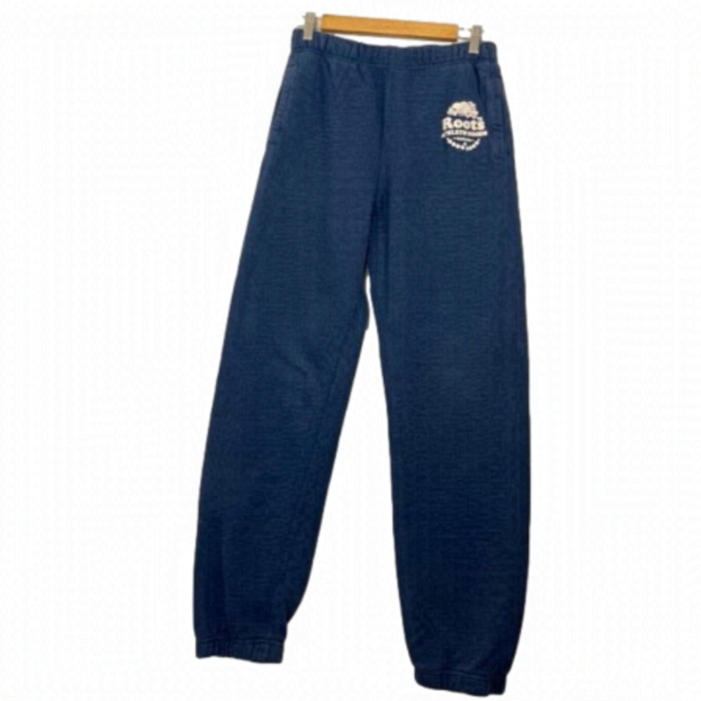 Roots Athletic Cotton Blue Sweatpants FLAW w/ Small 1" hole